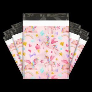 30 Poly Mailers/shipping Bags/ 30 Thank you Stickers - Unicorn/Rainbows & plain
